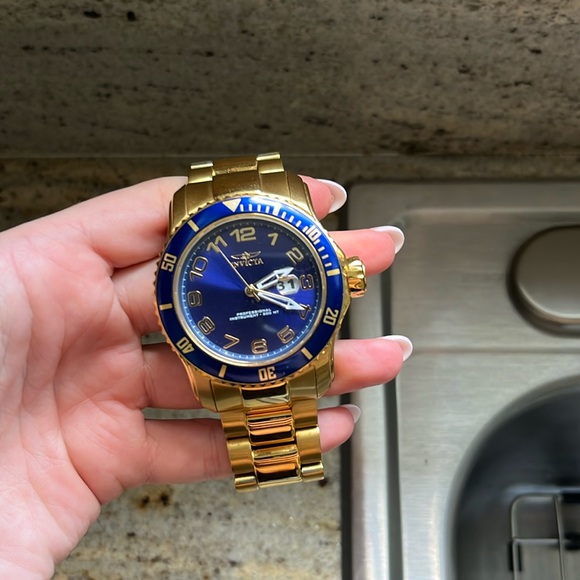 Invicta Pro Diver Blue Dial Gold Ion-plated Men's Watch 15347 - Picture 2 of 5